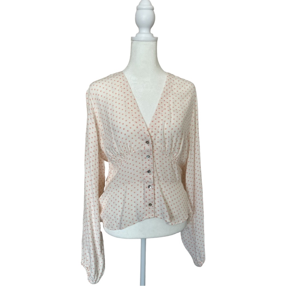 Free People Polka Dot Blouse Size M